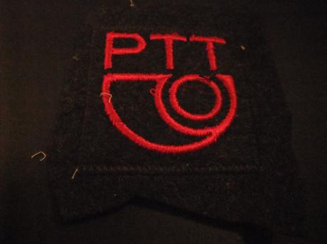 PTT opnaaiembleem met oud logo post